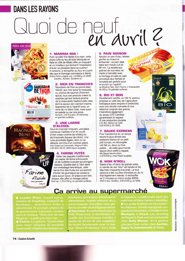 Cuisine actuelle Avril 2011 : Ca arrive au supermarché
