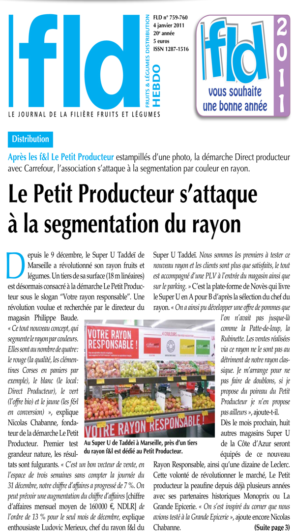 FLD semaine 01 2011 : notre nouveau Rayon Responsable