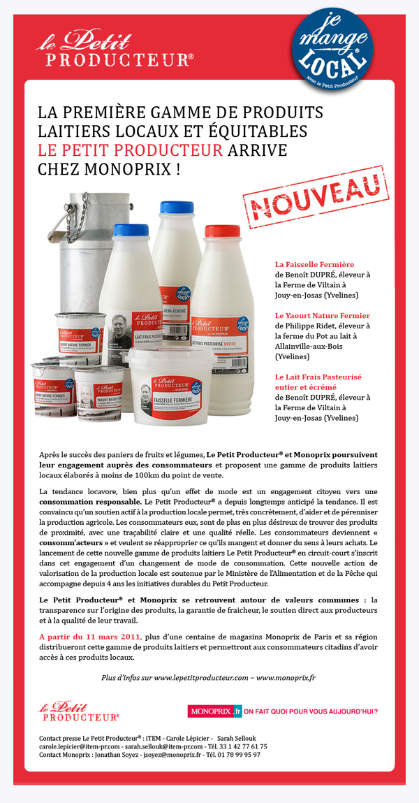 Une gamme de produits laitiers fermiers locaux !