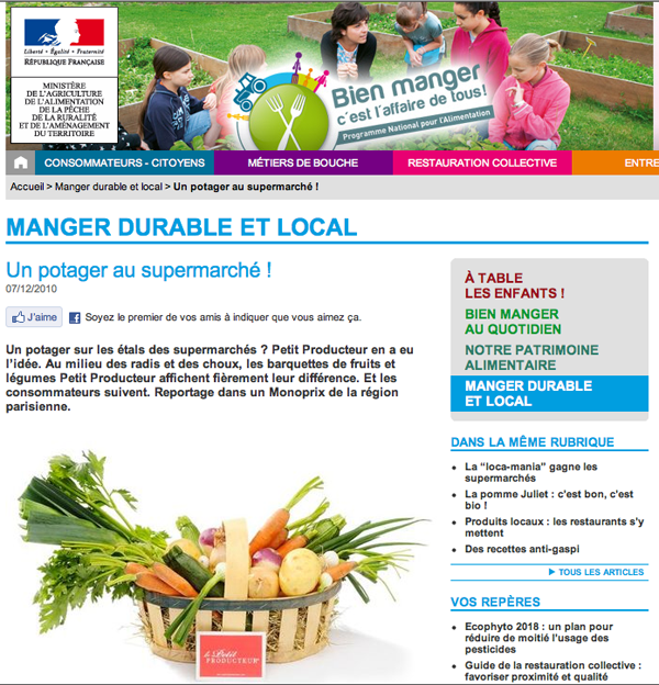 alimentation.gouv.fr - un potager au supermarché !