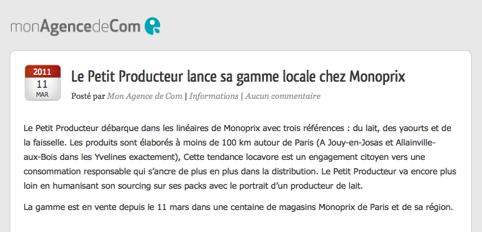 Le Petit Producteur lance sa gamme locale chez Monoprix
