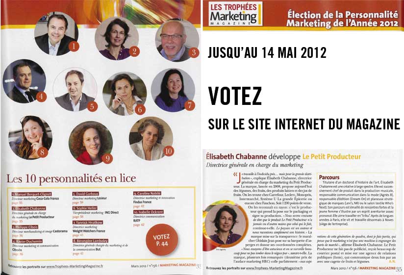 Elisabeth Chabanne en lice pour les Trophées de Marketing Magazine : votez !