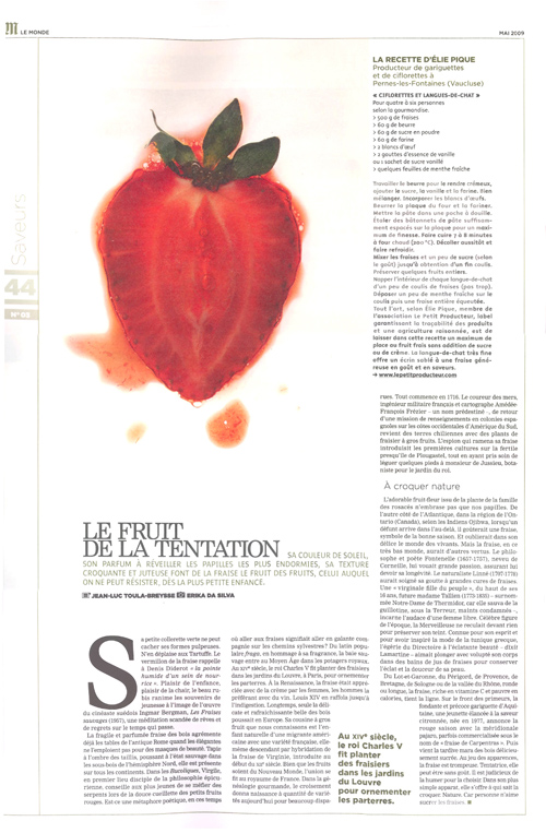 Le Monde - supplément M - Mai 2009