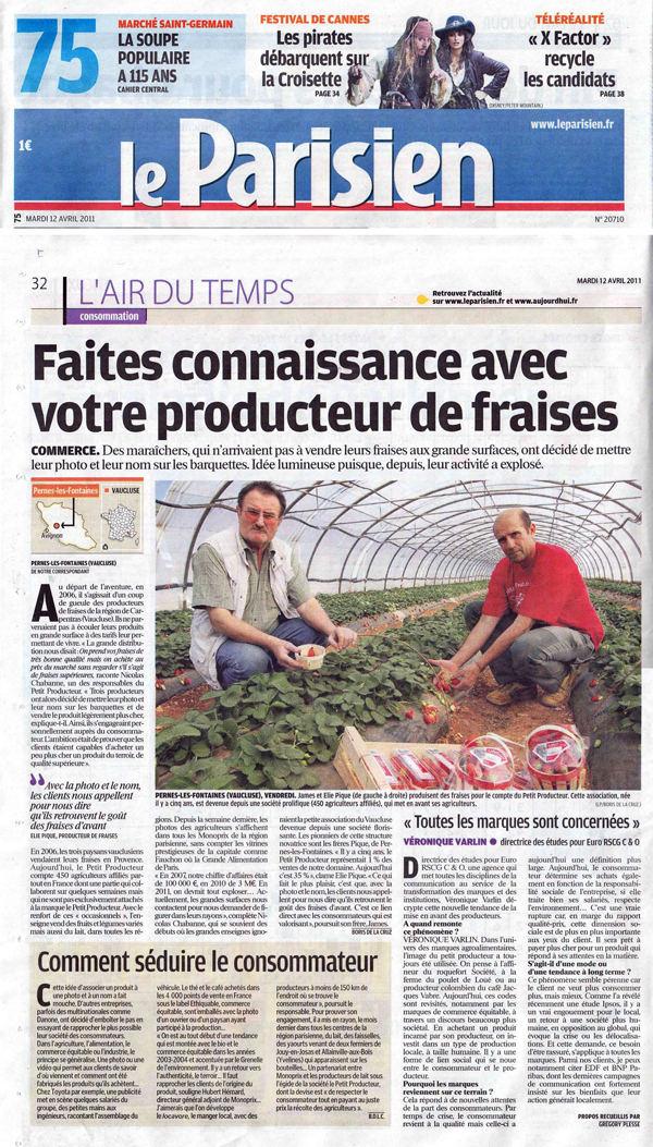 Le Parisien - Faites connaissance avec votre producteur de fraise !